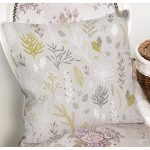 - 8554 - Realhomes Renkli Zemin Üzerinde Yaprak Desenli Dijital Baskılı Modern Yastık Kırlent Kılıfı Realhomes