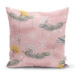 - 8557 - Realhomes Renkli Zemin Üzerinde Kartane Desenli Yaprak Motifli Yastık Kırlent Kılıfı Realhomes