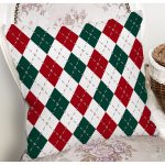 - 8558 - Realhomes  Beyaz Zemin Üzerinde Bordo Ve Yeşil Ekose Desenli Modern Yastık Kırlent Kılıfı Realhomes