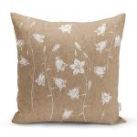 - 8568 - Realhomes  Rengarenk Zemin Üzerinde Beyaz Çiçek Desenli Yastık Kırlent Kılıfı Realhomes