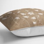 - 8568 - Realhomes  Rengarenk Zemin Üzerinde Beyaz Çiçek Desenli Yastık Kırlent Kılıfı Realhomes