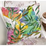 Beyaz Zemin Üzerinde Renkli Soyut Desenli Yastık Kırlent Kılıfı Realhomes