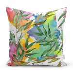 Beyaz Zemin Üzerinde Renkli Soyut Desenli Yastık Kırlent Kılıfı Realhomes