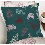 - 8576 - Realhomes  Renkli Zemin Üzerinde Pastel Renkli Yaprak Desenli Modern Yastık Kırlent Kılıfı Realhomes