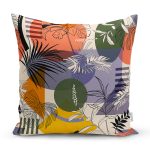 - 8577 - Realhomes Pastel Zemin Üzerinde Renkli Puantiye Desenli Dijital Baskılı Modern Yastık Kılıfı Realhomes