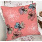 Pastel Zemin Üzerinde Soyut Çiçek Desenli Yastık Kırlent Kılıfı Realhomes