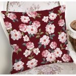 Rengarenk Zemin Üzerinde Çiçek Desenli Dijital Baskılı Modern Yastık Kırlent Kılıfı Realhomes