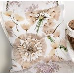 Beyaz Zemin Üzerinde Çiçek Desenli Dijital Baskılı Modern Yastık Kırlent Kılıfı Realhomes