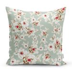 - 8589 - Realhomes  Rengarenk Zemin Üzerinde Çiçek Desenli Dijital Baskılı Modern Yastık Kırlent Kılıfı Realhomes