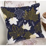 Renkli Zemin Üzerinde Gold Detaylı Yaprak Desenli Modern Yastık Kırlent Kılıfı Realhomes