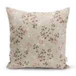 - 8592 - Realhomes Pastel Zemin Üzerinde Çiçek Desenli Dijital Baskılı Modern Yastık Kırlent Kılıfı Realhomes