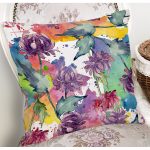 Beyaz Zemin Üzerinde Rengarenk Soyut Çizimli Çiçek Desenli Yastık Kırlent Kılıfı Realhomes