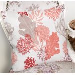 Beyaz Zeminli Renkli Yaprak Desenli Dijital Baskılı Modern Yastık Kırlent Kılıfı Realhomes