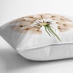 - 8604 - Realhomes Beyaz Zemin Üzerinde Çiçek Desenli Dijital Baskılı Modern Yastık Kırlent Kılıfı Realhomes