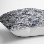 Renkli Zeminli Beyaz Papatya Desenli Dijital Baskılı Modern Yastık Kırlent Kılıfı Realhomes