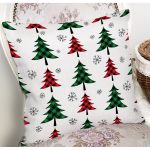 Beyaz Zemin Üzerinde Ekoseli Çamağacı Desenli Dijital Baskılı Modern Yastık Kılıfı Realhomes