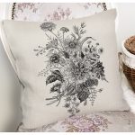 Pastel Zemin Üzerinde Çiçek Desenli Dijital Baskılı Modern Yastık Kırlent Kılıfı Realhomes