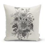 Pastel Zemin Üzerinde Çiçek Desenli Dijital Baskılı Modern Yastık Kırlent Kılıfı Realhomes