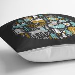 - 8622 - Realhomes Pastel Zemin Üzerinde Yılbaşı Desenli Dijital Baskılı Modern Yastık Kırlent Kılıfı Realhomes