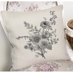 Pastel Zemin Üzerinde Çiçek Desenli Dijital Baskılı Modern Yastık Kırlent Kılıfı Realhomes