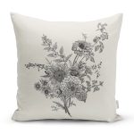 Pastel Zemin Üzerinde Çiçek Desenli Dijital Baskılı Modern Yastık Kırlent Kılıfı Realhomes