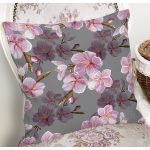 - 8625 - Realhomes  Rengarenk Zemin Üzerinde Çiçek Desenli Dijital Baskılı Modern Yastık Kırlent Kılıfı Realhomes