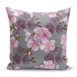 - 8625 - Realhomes  Rengarenk Zemin Üzerinde Çiçek Desenli Dijital Baskılı Modern Yastık Kırlent Kılıfı Realhomes