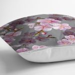 - 8625 - Realhomes  Rengarenk Zemin Üzerinde Çiçek Desenli Dijital Baskılı Modern Yastık Kırlent Kılıfı Realhomes