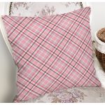 Renkli Zemin Üzerinde Ekose Desenli Dijital Baskılı Modern Yastık Kırlent Kılıfı Realhomes