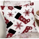 - 8647 - Realhomes Beyaz Zemin Üzerinde Ekoseli Kartanesi Desenli Modern Yastık Kırlent Kılıfı Realhomes