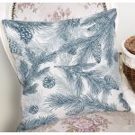 Beyaz Zemin Üzerinde Renkli Çam Yaprağı Desenli Modern Yastık Kırlent Kılıfı Realhomes