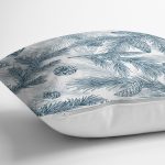 Beyaz Zemin Üzerinde Renkli Çam Yaprağı Desenli Modern Yastık Kırlent Kılıfı Realhomes