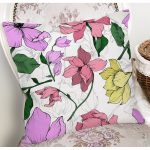 Beyaz Zemin Üzerinde Rengarenk Çiçek Desenli Yastık Kırlent Kılıfı Realhomes