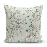 Pastel Zemin Üzerinde Çiçek Desenli Dijital Baskılı Modern Yastık Kırlent Kılıfı Realhomes