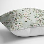 Pastel Zemin Üzerinde Çiçek Desenli Dijital Baskılı Modern Yastık Kırlent Kılıfı Realhomes