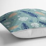 Renkli Zemin Üzerinde Çam Yaprağı Desenli Kartanesi Motifli Yastık Kırlent Kılıfı Realhomes