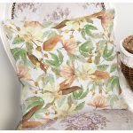 Beyaz Zeminli Sonbahar Yaprak Desenli Dijital Baskılı Modern Yastık Kırlent Kılıfı Realhomes