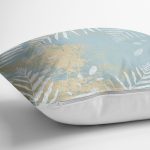 Renkli Zemin Üzerinde Yaprak Desenli Mermer Motifli Yastık Kırlent Kılıfı Realhomes