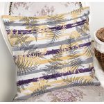 Beyaz Zemin Üzerinde Renkli Çizgili Yaprak Desenli Modern Yastık Kırlent Kılıfı Realhomes