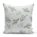 Renkli Zeminli Çam Ağacı Yapraklı Dijital Baskılı Modern Yastık Kırlent Kılıfı Realhomes