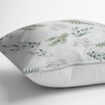 Renkli Zeminli Çam Ağacı Yapraklı Dijital Baskılı Modern Yastık Kırlent Kılıfı Realhomes