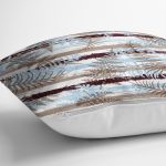 Beyaz Zeminli Renkli Yaprak Desenli Dijital Baskılı Modern Yastık Kırlent Kılıfı Realhomes