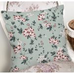 Rengarenk Zemin Üzerinde Yeşil Yapraklı Çiçek Desenli Modern Yastık Kırlent Kılıfı Realhomes