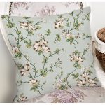 Rengarenk Zemin Üzerinde Yeşil Yapraklı Çiçek Desenli Modern Yastık Kırlent Kılıfı Realhomes