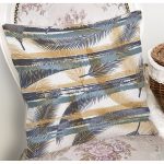 Beyaz Zeminli Renkli Yaprak Desenli Dijital Baskılı Modern Yastık Kırlent Kılıfı Realhomes