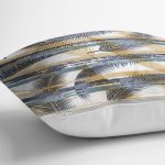 Beyaz Zeminli Renkli Yaprak Desenli Dijital Baskılı Modern Yastık Kırlent Kılıfı Realhomes