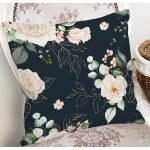 - 8687 - Realhomes Rengarenk Zemin Üzerinde Beyaz Çiçek Desenli Yastık Kırlent Kılıfı Realhomes