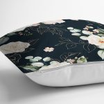 - 8687 - Realhomes Rengarenk Zemin Üzerinde Beyaz Çiçek Desenli Yastık Kırlent Kılıfı Realhomes