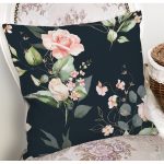 - 8688 - Realhomes  Rengarenk Zemin Üzerinde Beyaz Çiçek Desenli Yastık Kırlent Kılıfı Realhomes