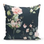 - 8688 - Realhomes  Rengarenk Zemin Üzerinde Beyaz Çiçek Desenli Yastık Kırlent Kılıfı Realhomes